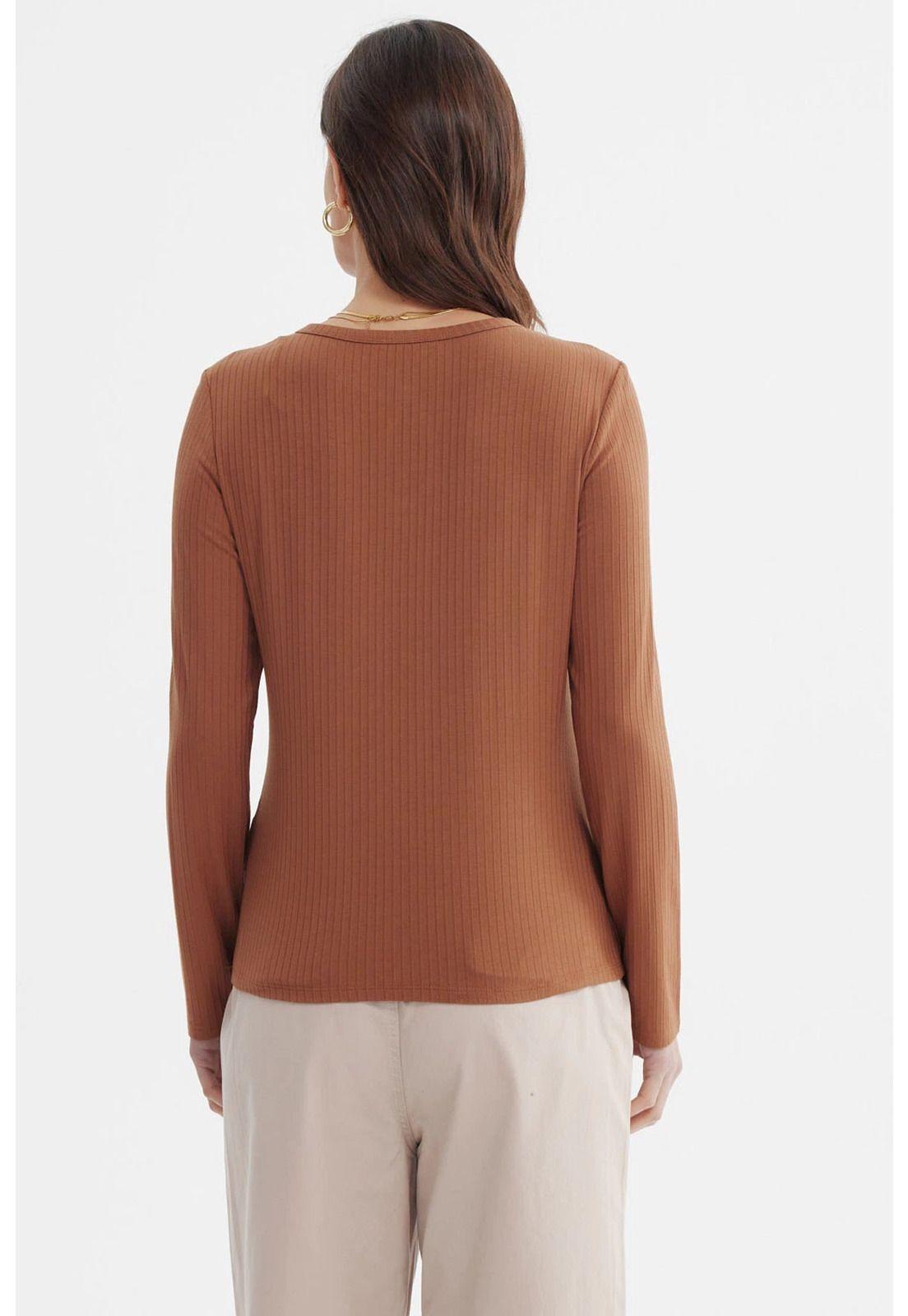 Polera Mujer Ajustado Café - ll-2