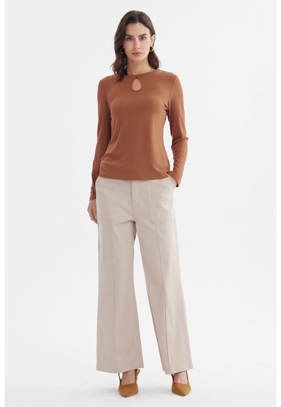 Polera Mujer Ajustado Café - ll-3