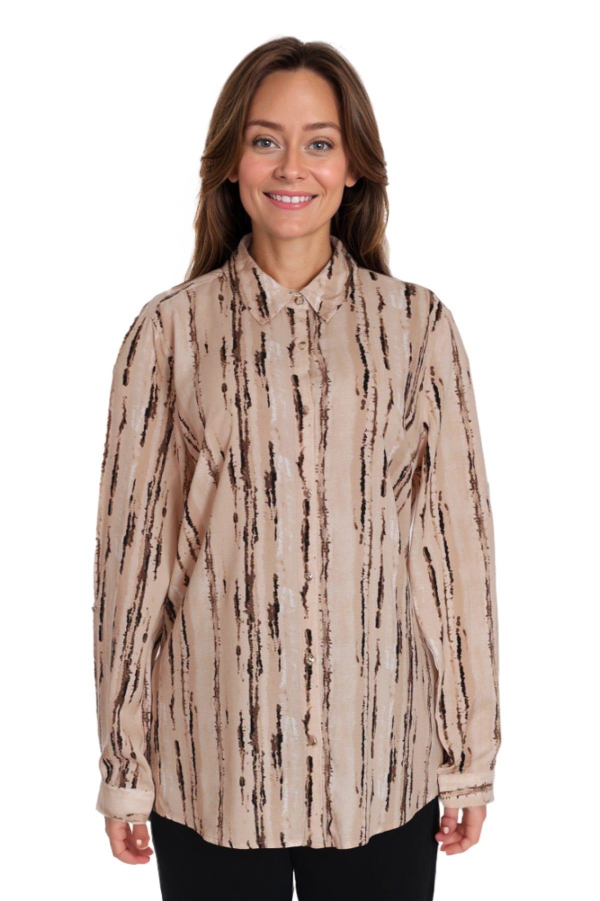Blusa Mujer Estampada Beige-0