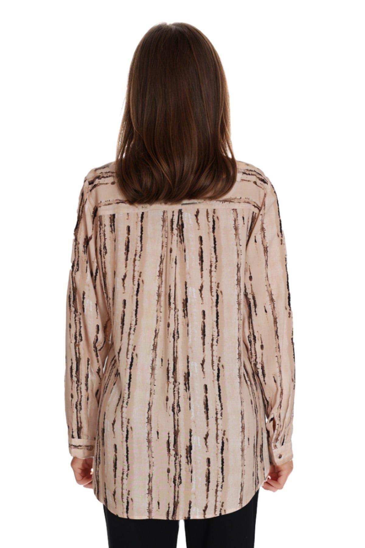 Blusa Mujer Estampada Beige-1