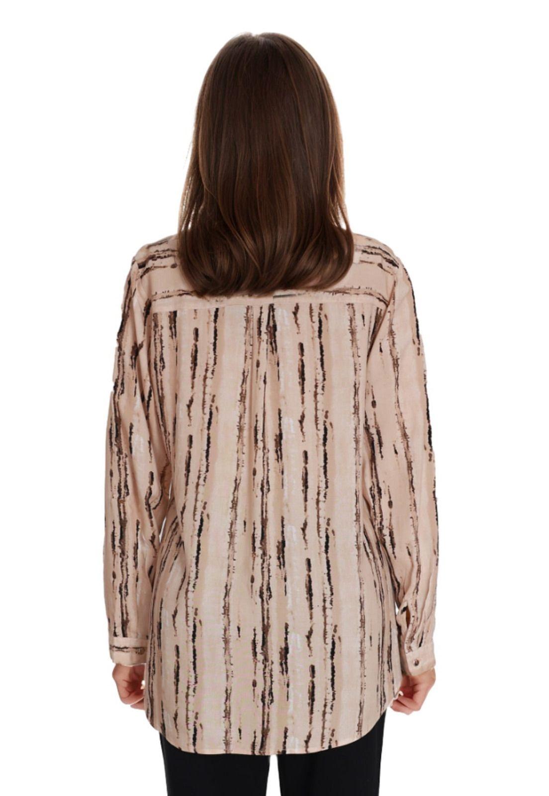 Blusa Mujer Estampada Beige - ll-1