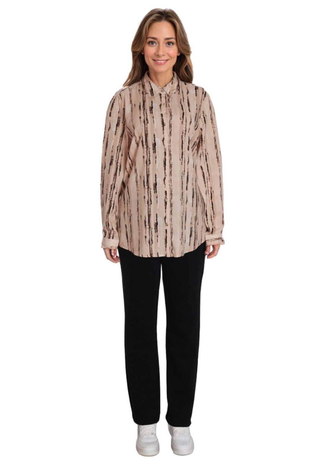 Blusa Mujer Estampada Beige - ll-2