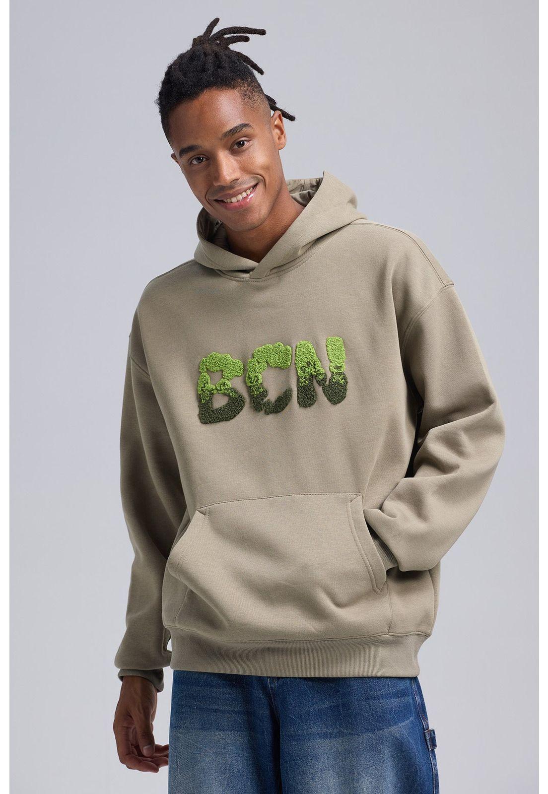 Polerón Hombre Hoodie Verde Militar - ll-0