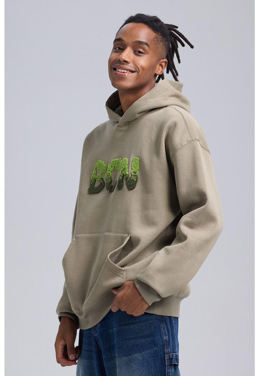 Polerón Hombre Hoodie Verde Militar - ll-1