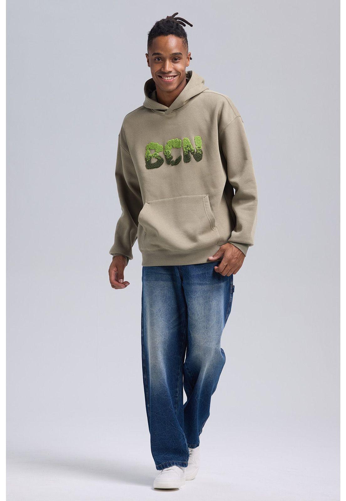 Polerón Hombre Hoodie Verde Militar - ll-3
