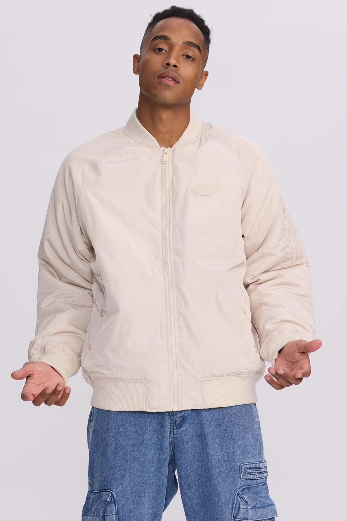 Chaqueta Hombre Bomber Beige-1