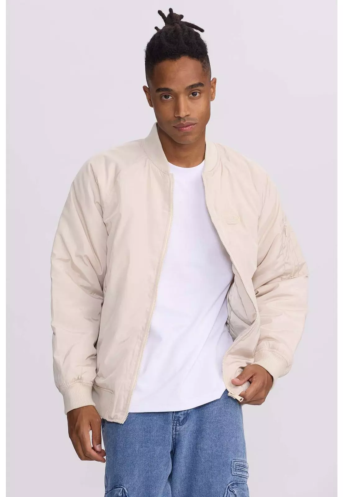 Chaqueta Hombre Bomber Beige-0