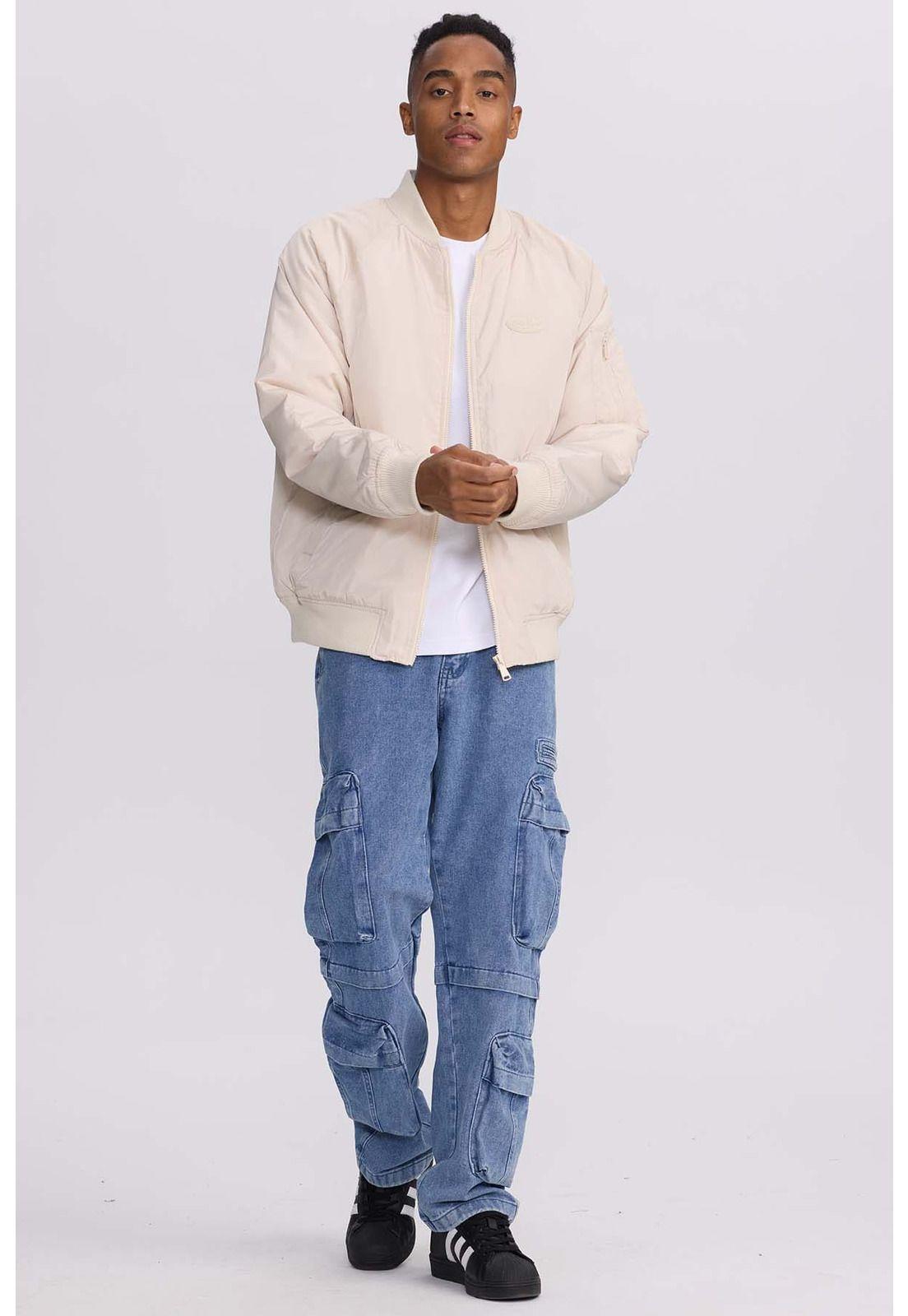 Chaqueta Hombre Bomber Beige-3