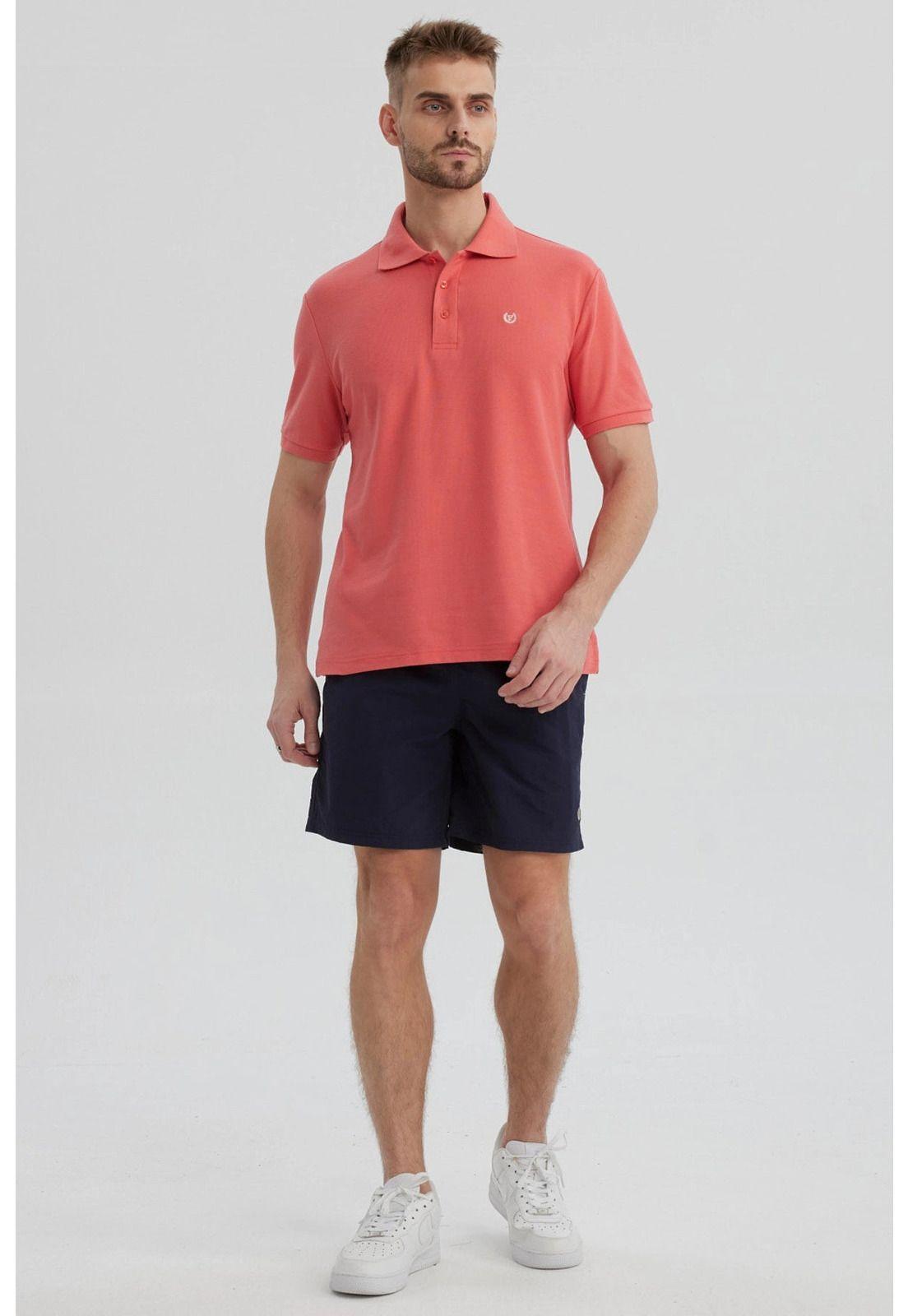 Polera Hombre Piqué Básica Lisa Sandía-3