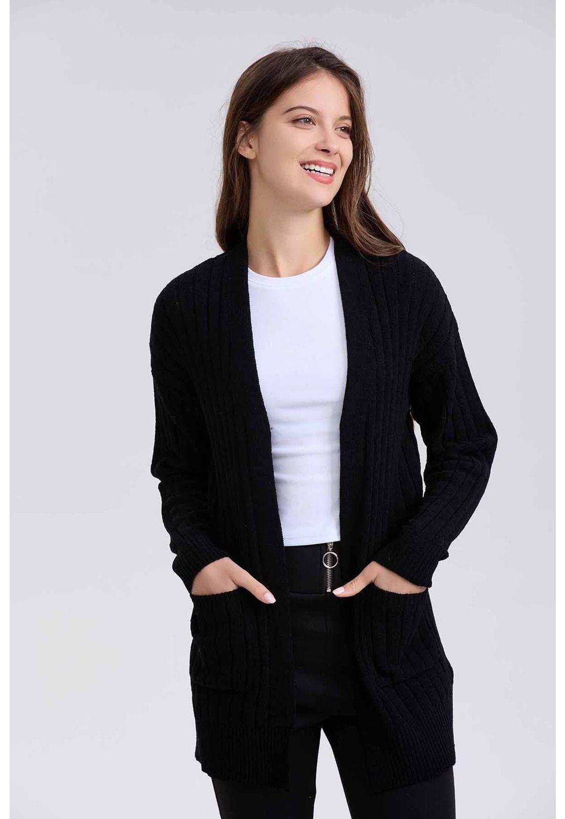 Sweater Mujer Tapado Negro-2