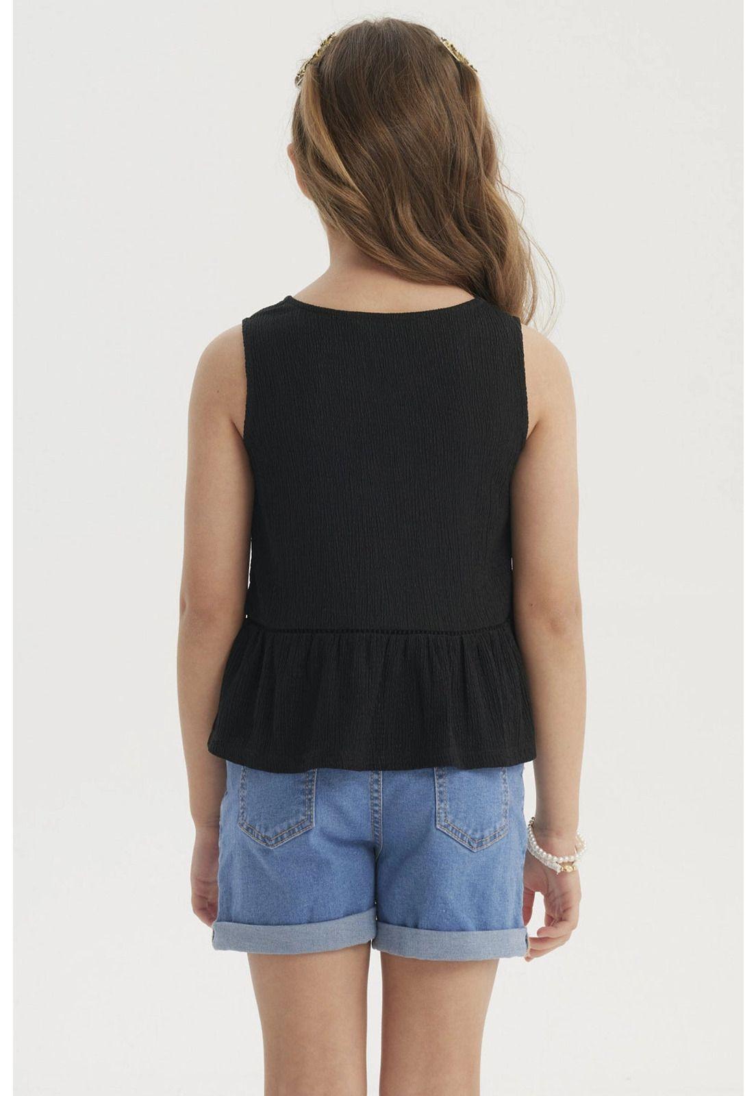 Polera Niña Con Cintas Negro-2