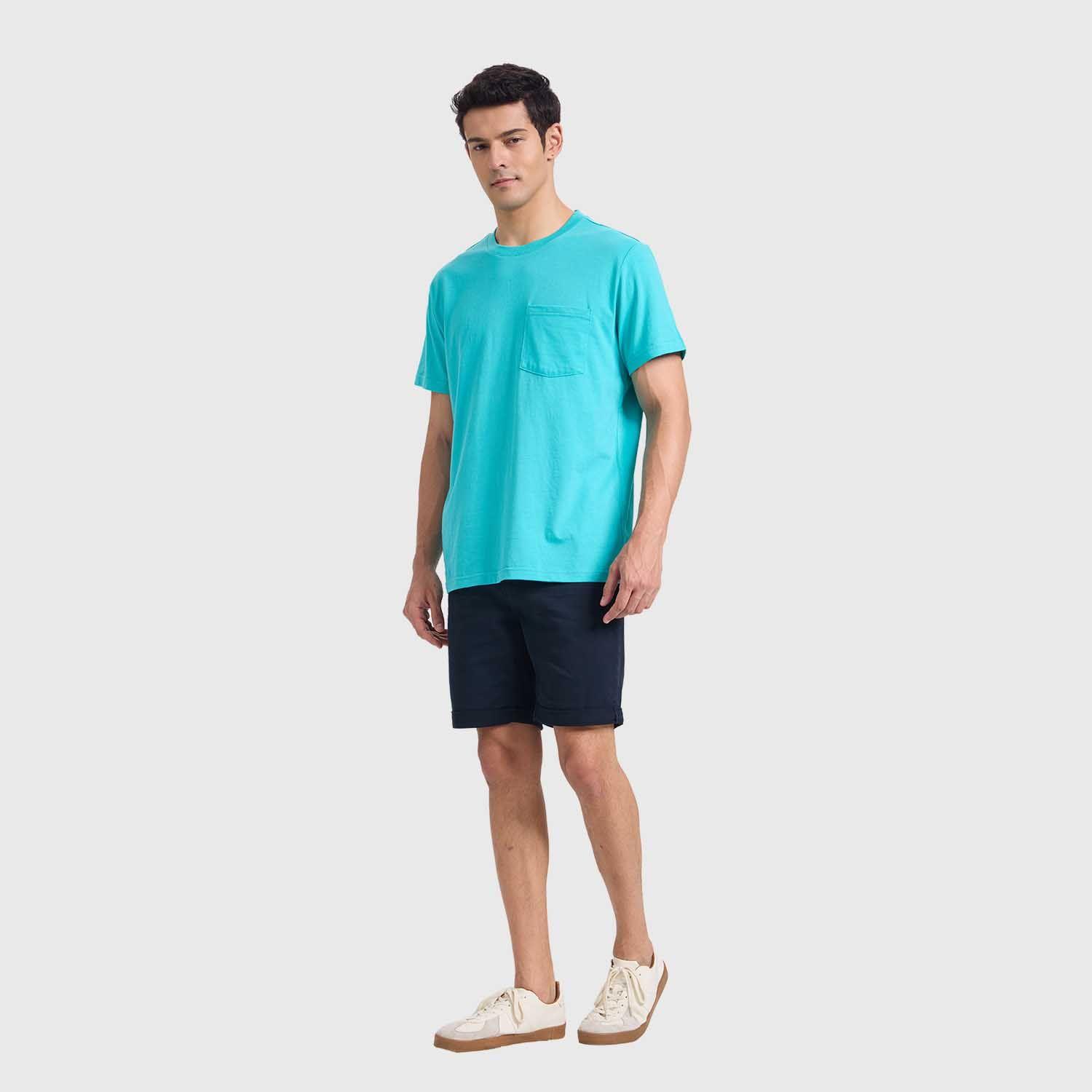 Polera Hombre Básica Bolsillo Verde Esmeralda Fashion's Park-3