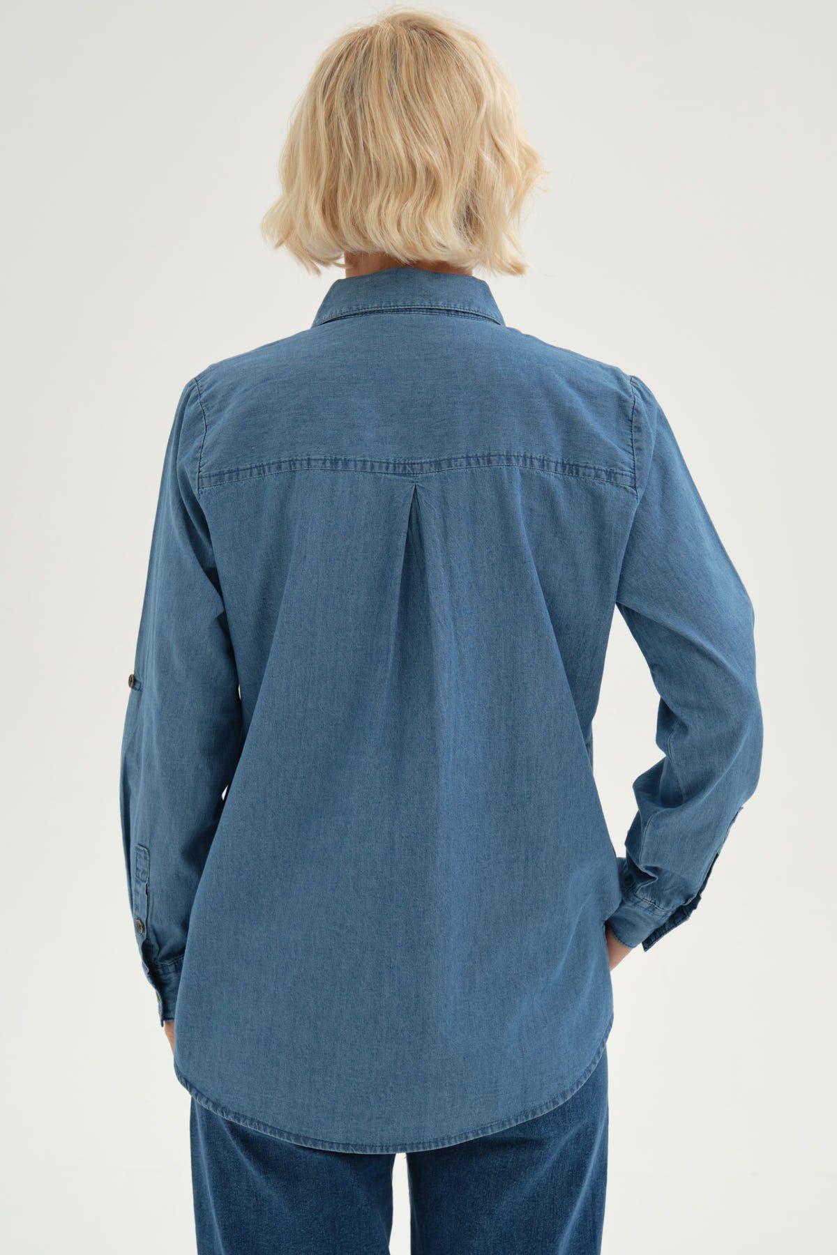 Blusa Mujer Denim Azul Claro-2