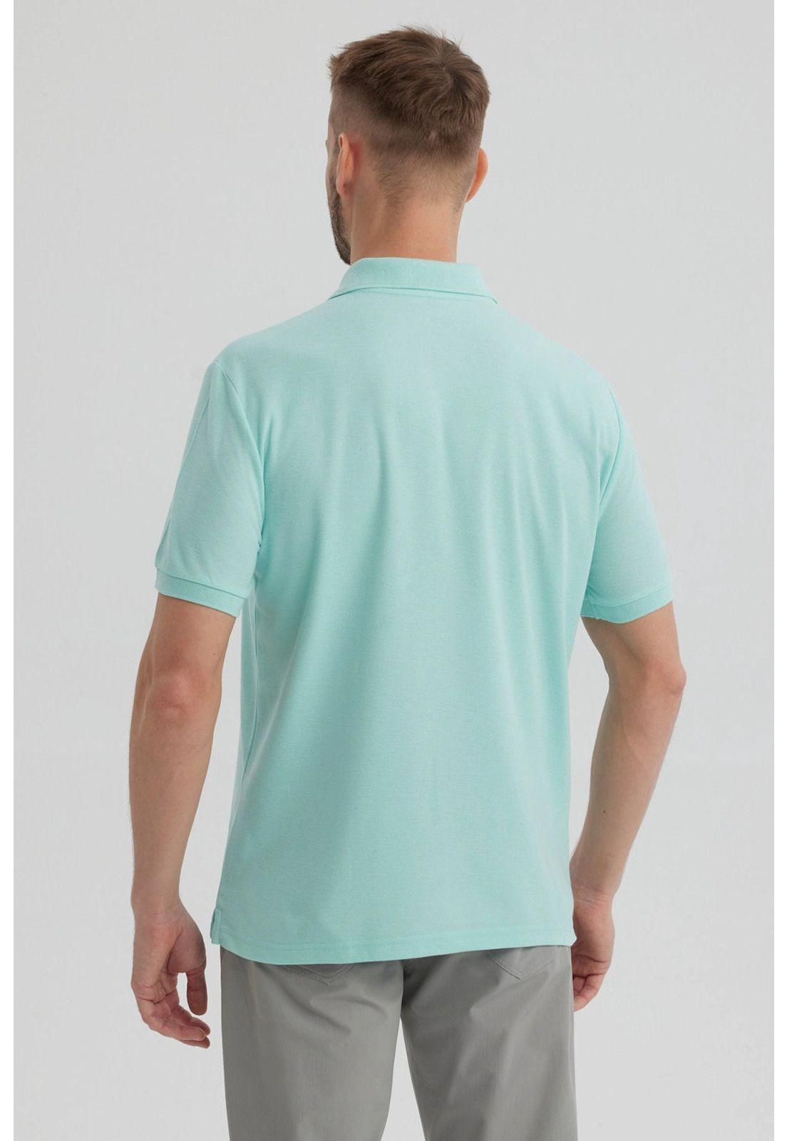 Polera Hombre Piqué Básica Lisa Verde Claro-2