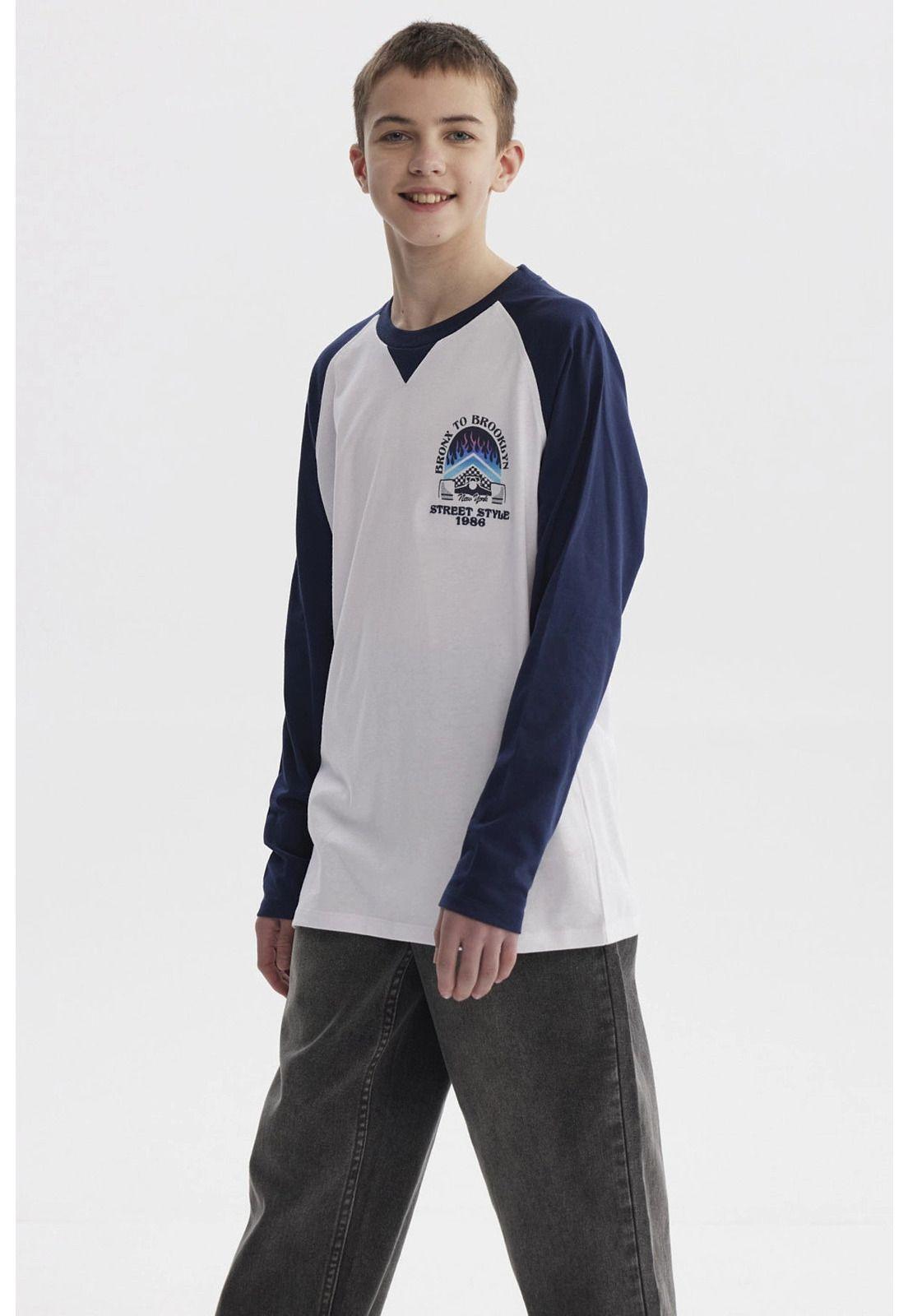 Polera Niño Print Blanco - Vll-0