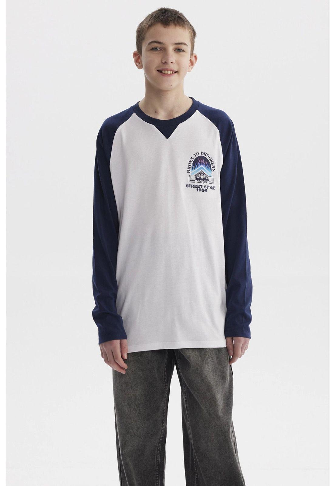 Polera Niño Print Blanco - Vll-1