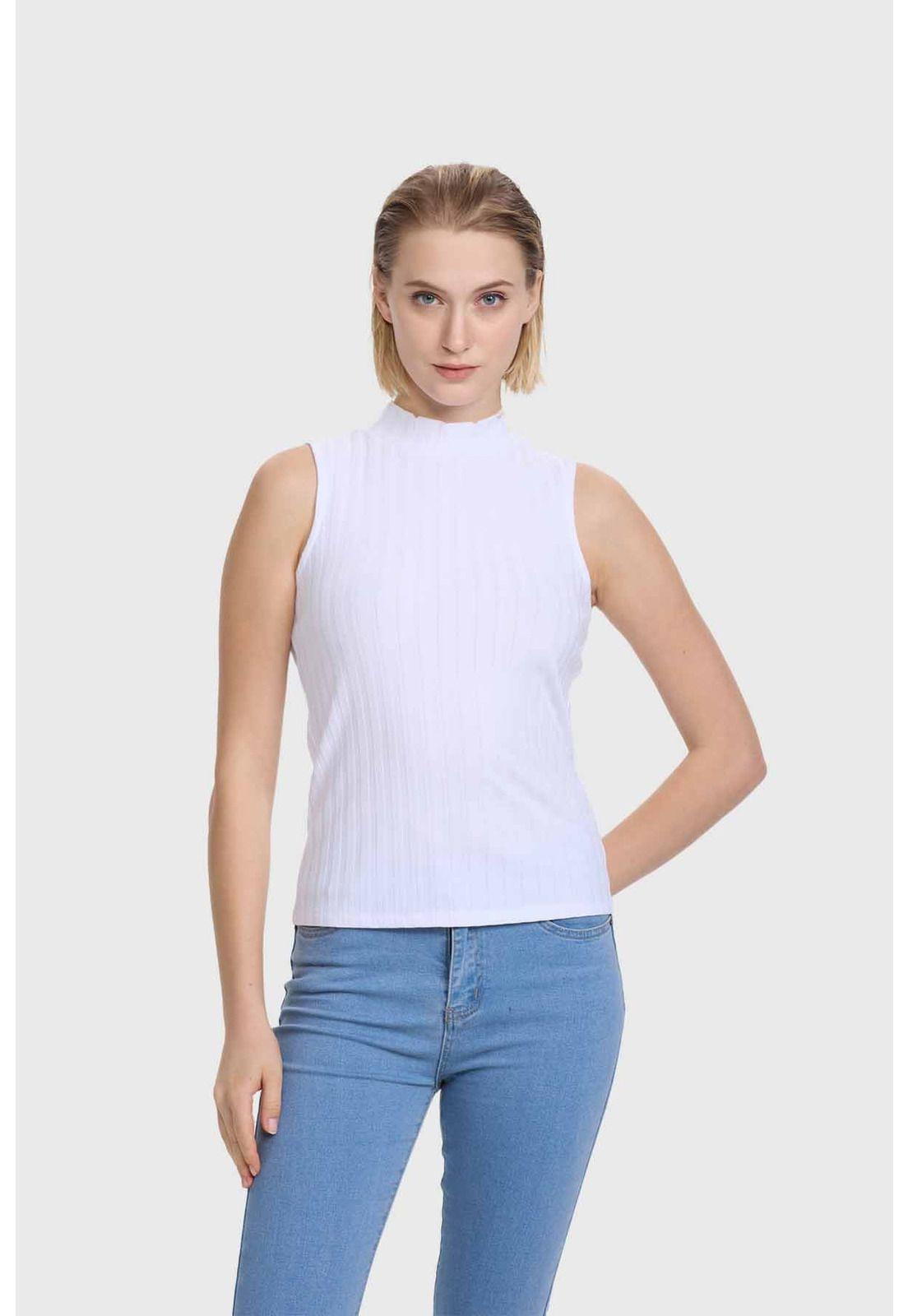 Polera Mujer Rib Blanco - lll-0