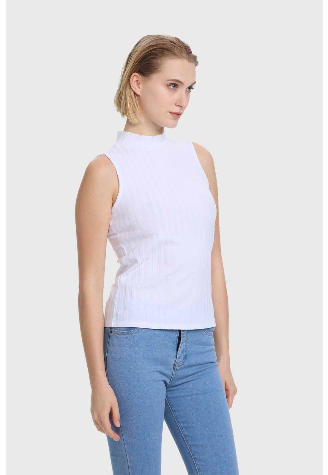 Polera Mujer Rib Blanco - lll-1