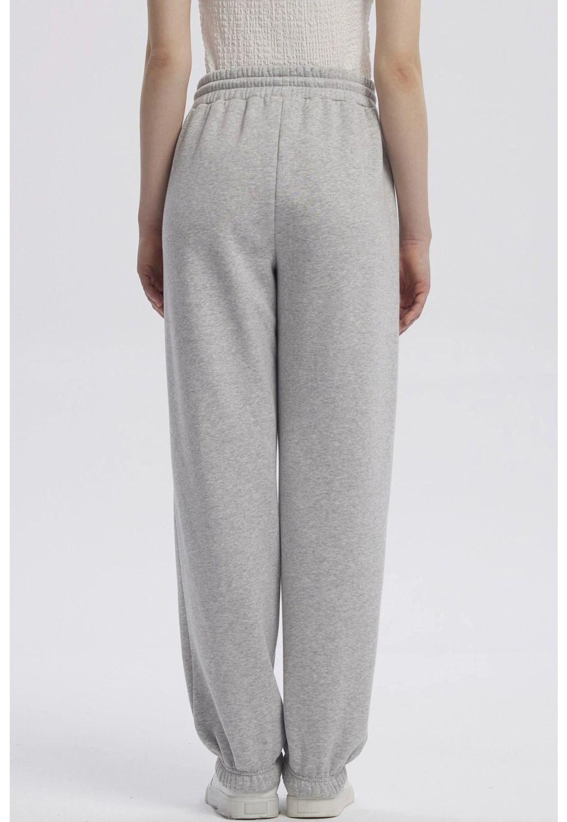 Pantalón Buzo Mujer Jogger Gris Melange - lll-2