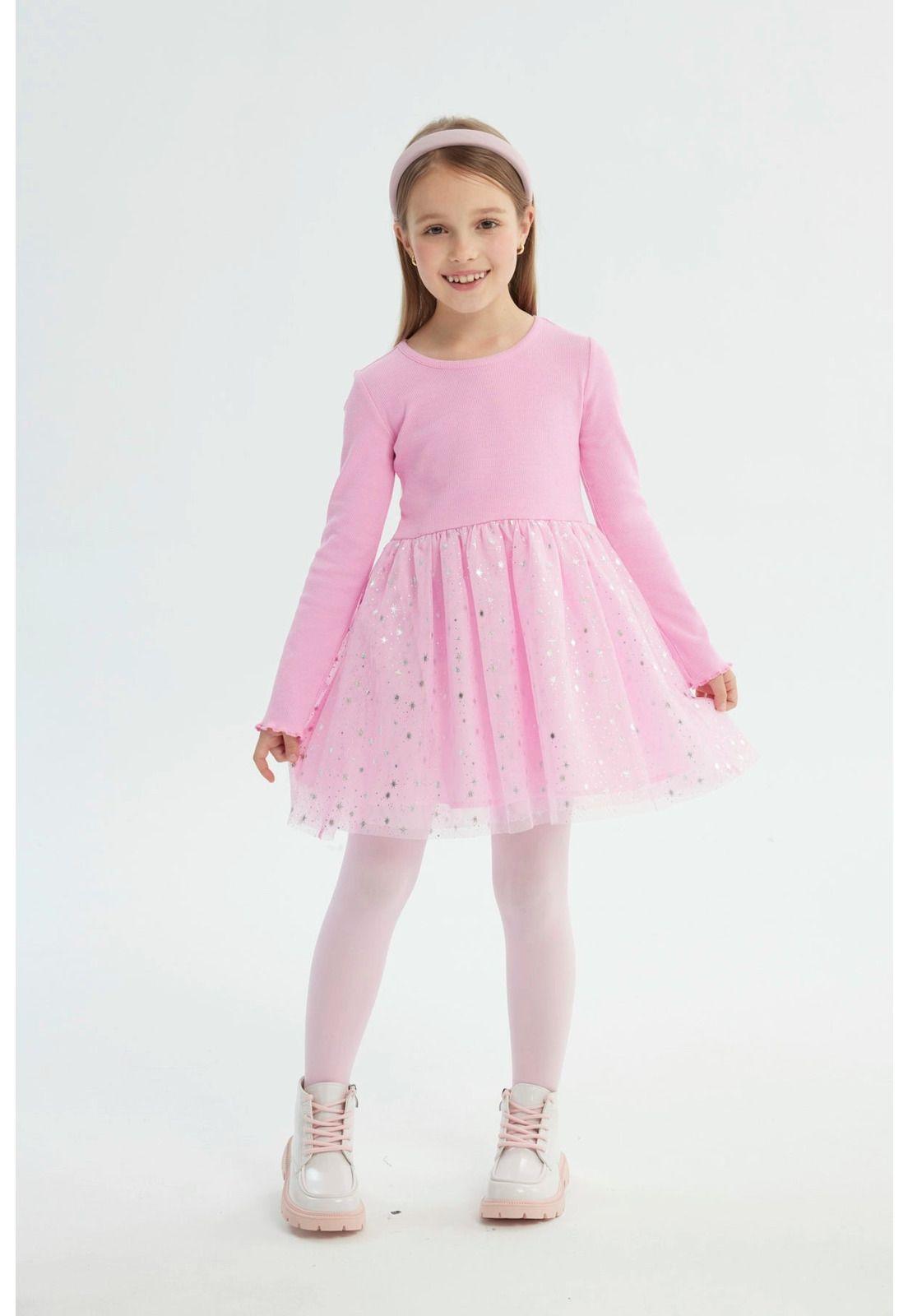 Vestido Niña Falda Midi Rosado-0