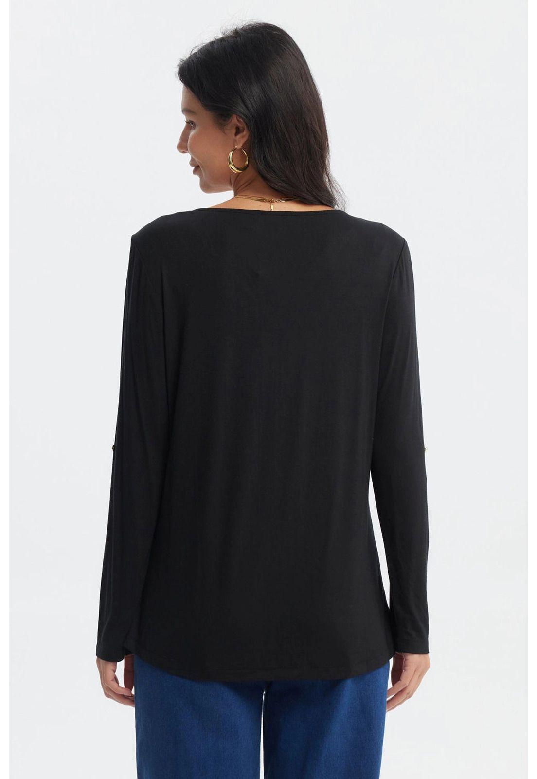 Polera Mujer Media Pata Con Cierre Negro-2