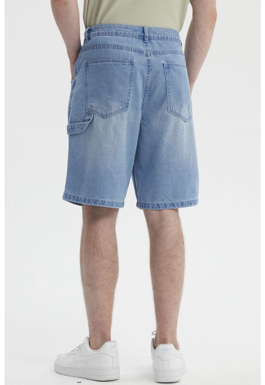 Bermuda Hombre Parche Carpintero Azul Retro-2