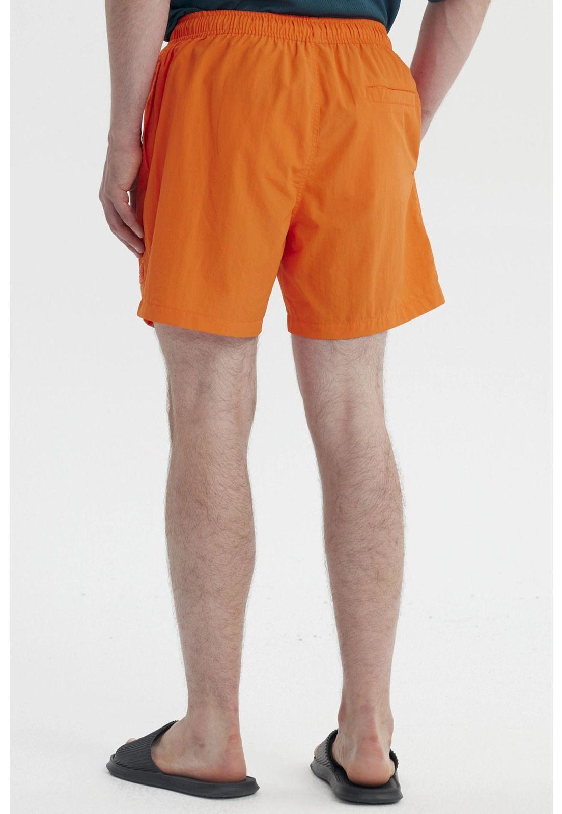 Short de Baño Hombre Liso Naranjo-2