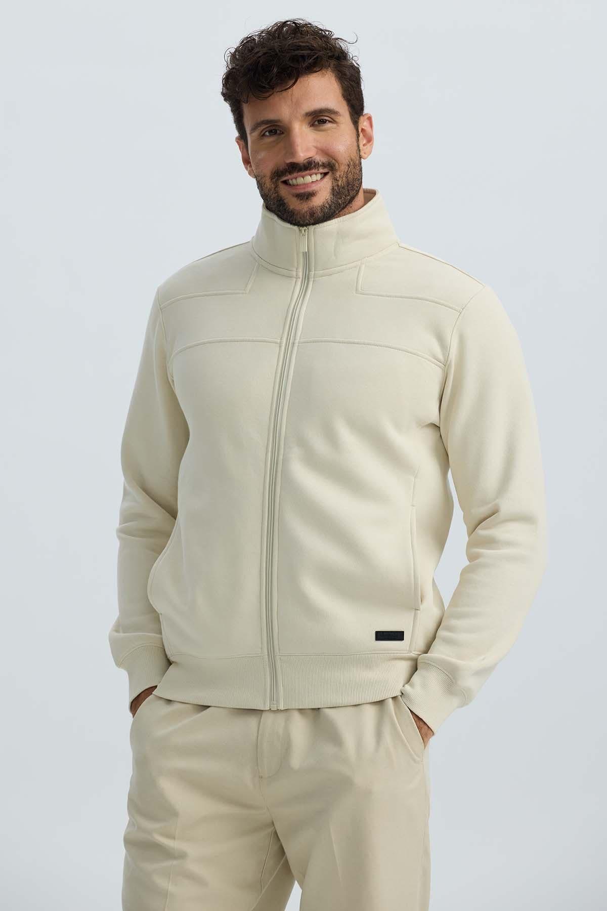 Polerón Hombre Full Zipper Beige II-2