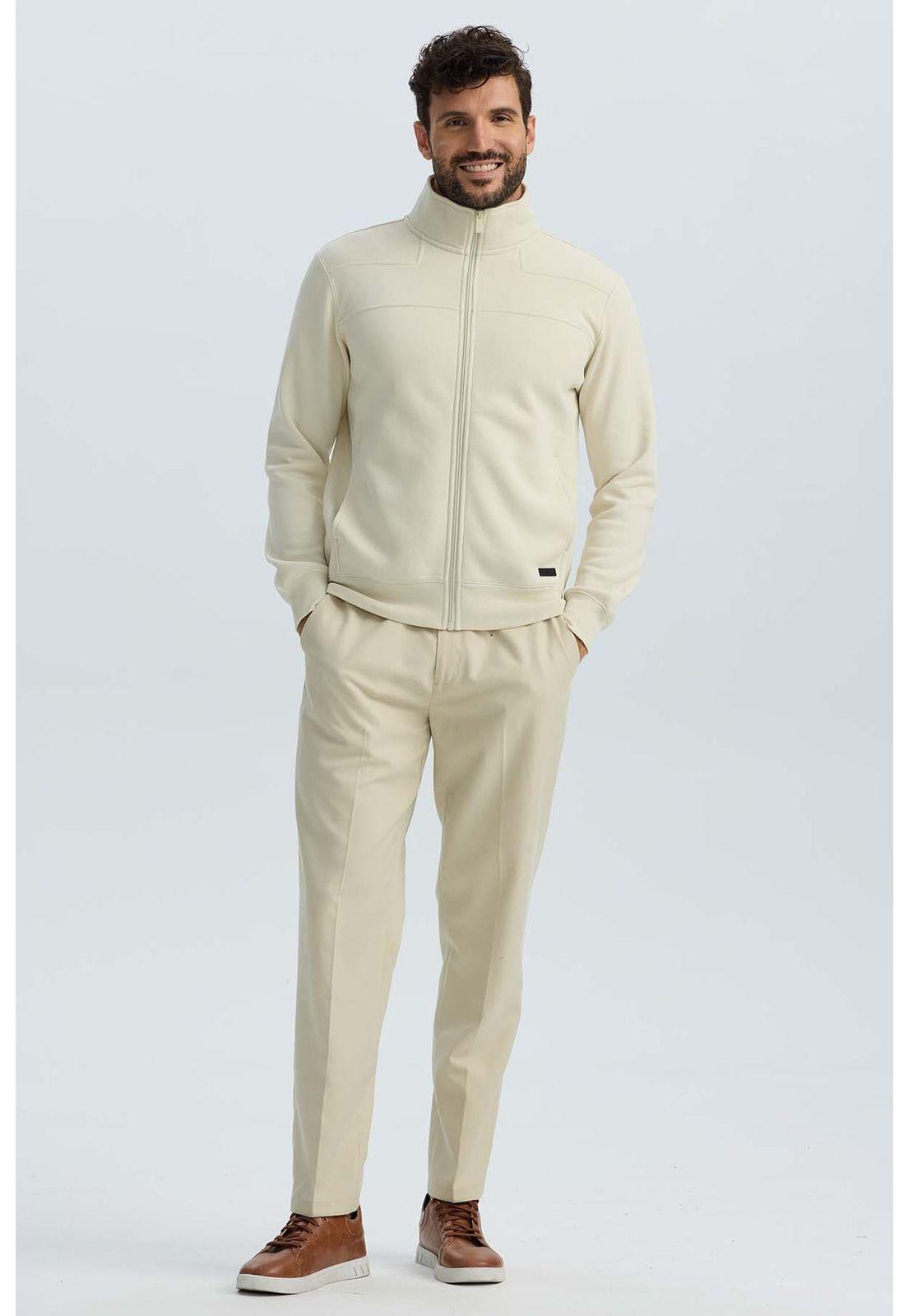 Polerón Hombre Full Zipper Beige-0