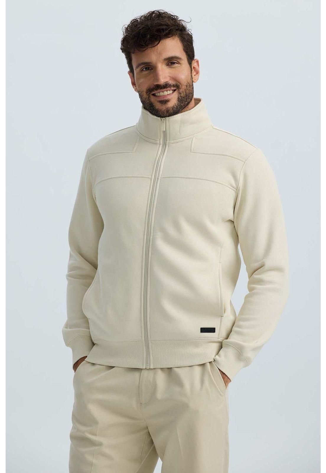 Polerón Hombre Full Zipper Beige-1