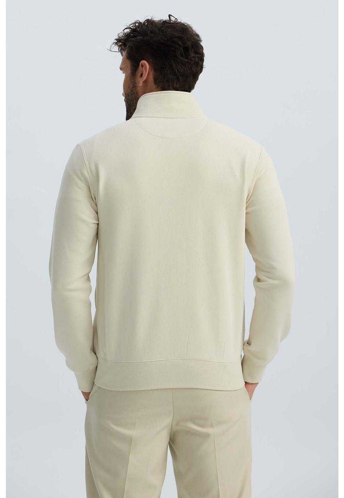 Polerón Hombre Full Zipper Beige-3