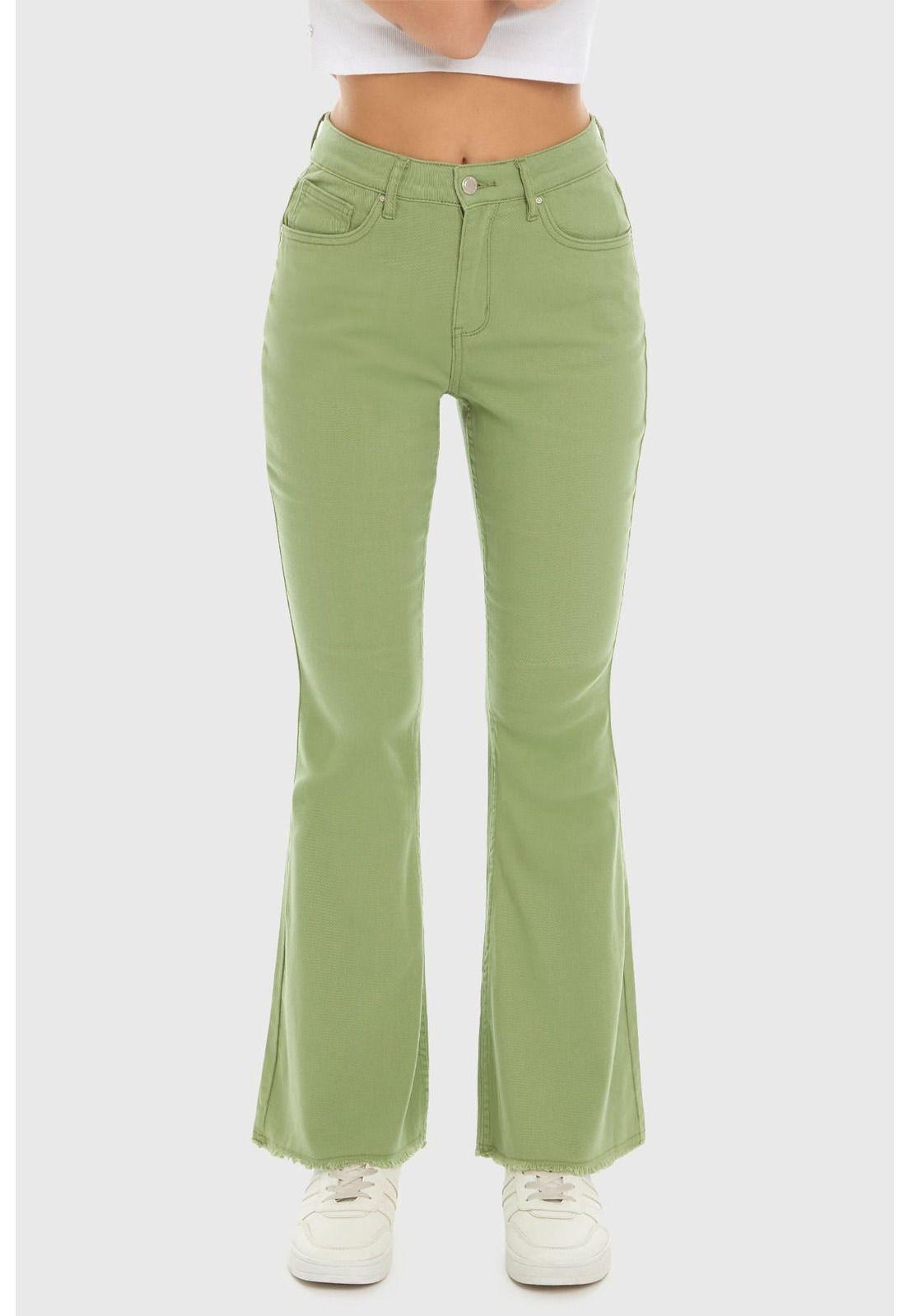 Jeans Mujer Flare Monse Verde-1