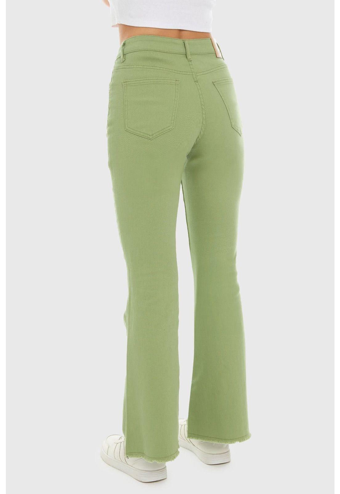 Jeans Mujer Flare Monse Verde-3