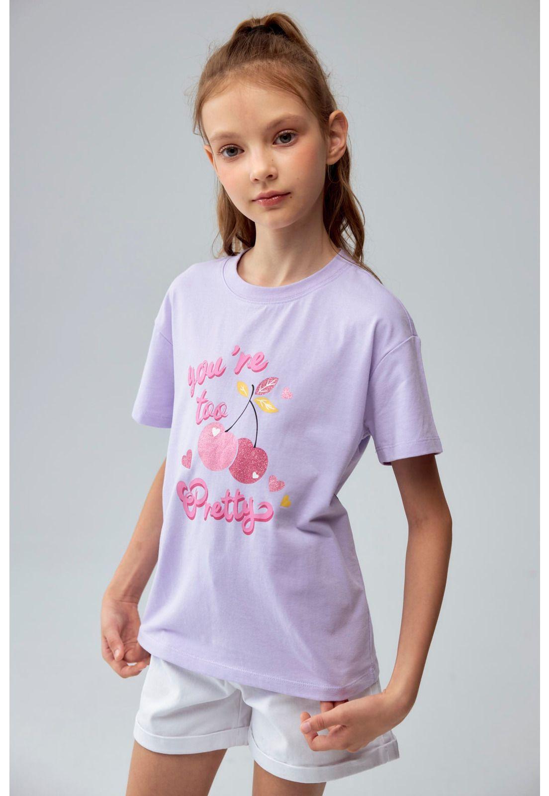 Polera Niña Con Glitter Lila-0