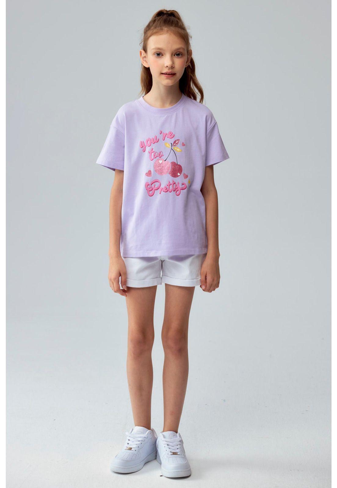 Polera Niña Con Glitter Lila-3