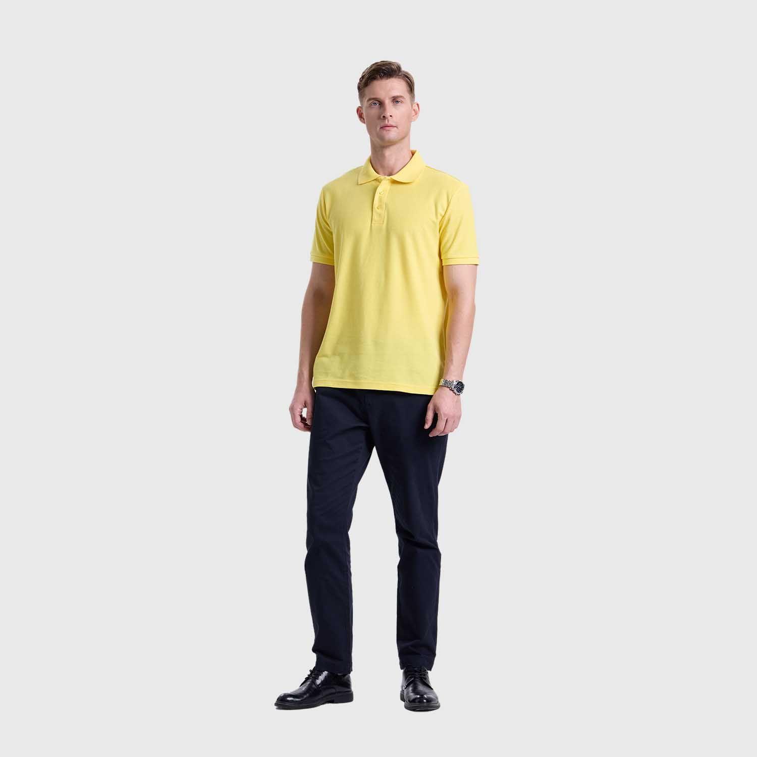 Polera Hombre Pique Lisa Básica Amarillo Fashion's Park-3