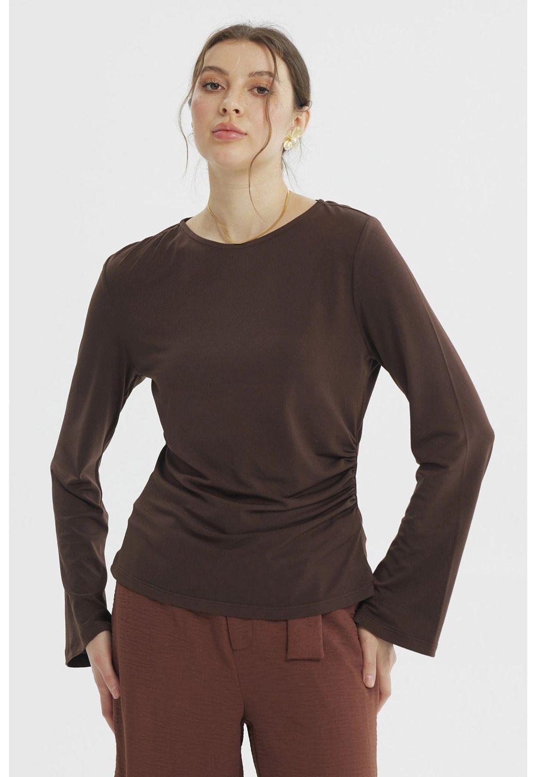 Polera Mujer Ajustado Chocolate - ll-0