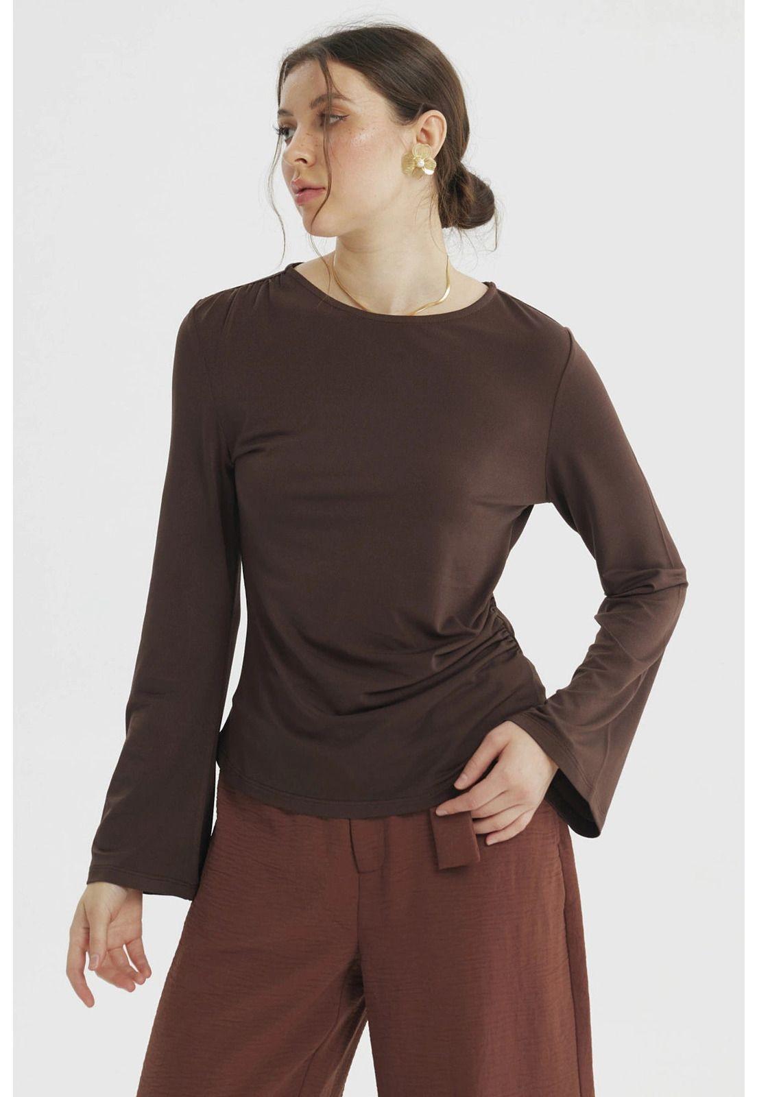 Polera Mujer Ajustado Chocolate - ll-1