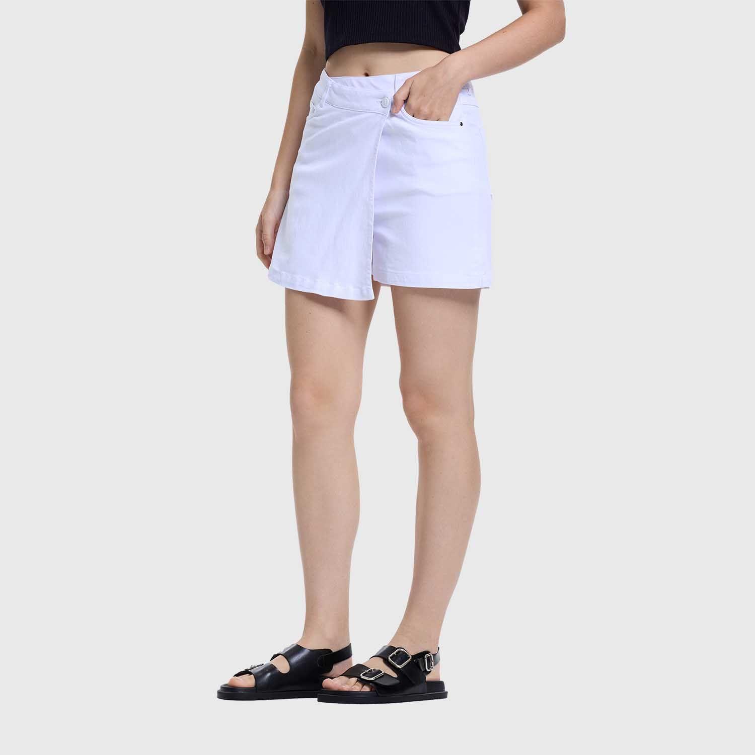 Falda Mujer Short Blanco Fashions Park-1