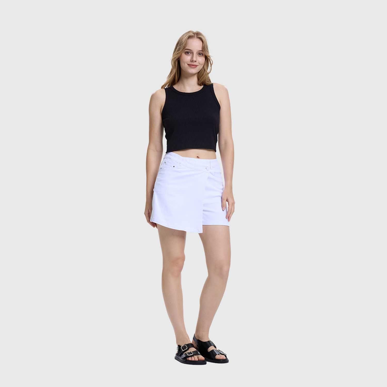 Falda Mujer Short Blanco Fashions Park-3