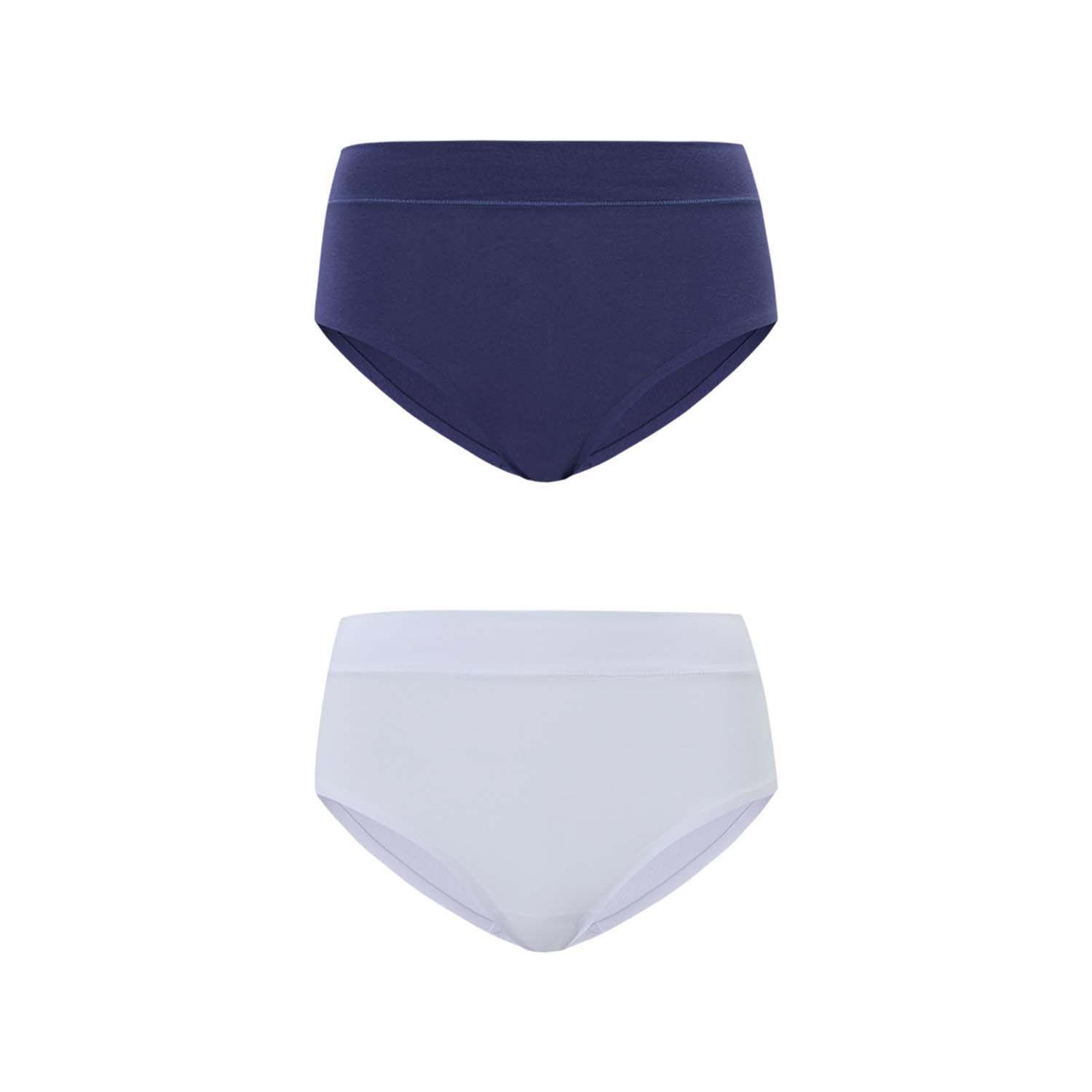 Calzón Mujer Bipack Tiro Alto Algodón Azul Oscuro Fsp-0