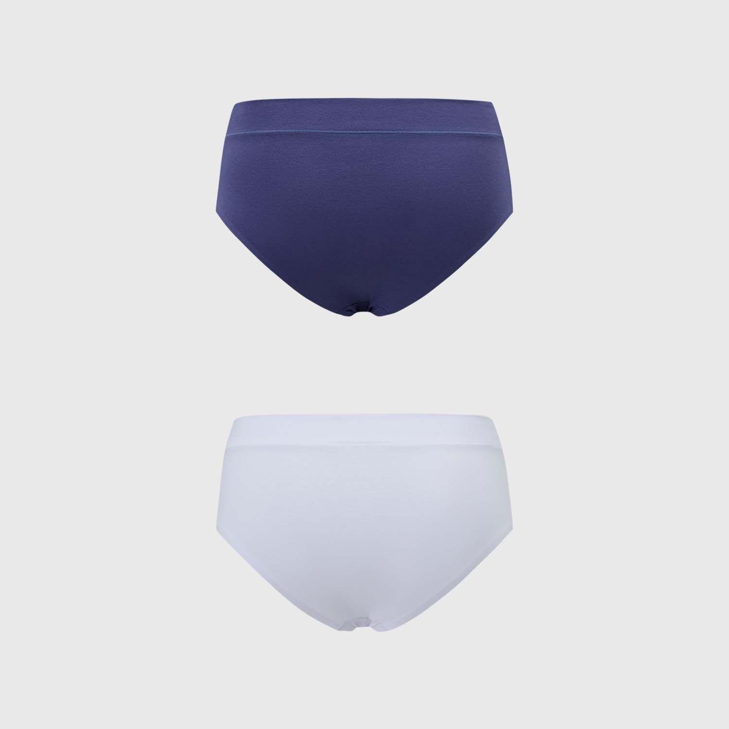Calzón Mujer Bipack Tiro Alto Algodón Azul Oscuro Fsp-1