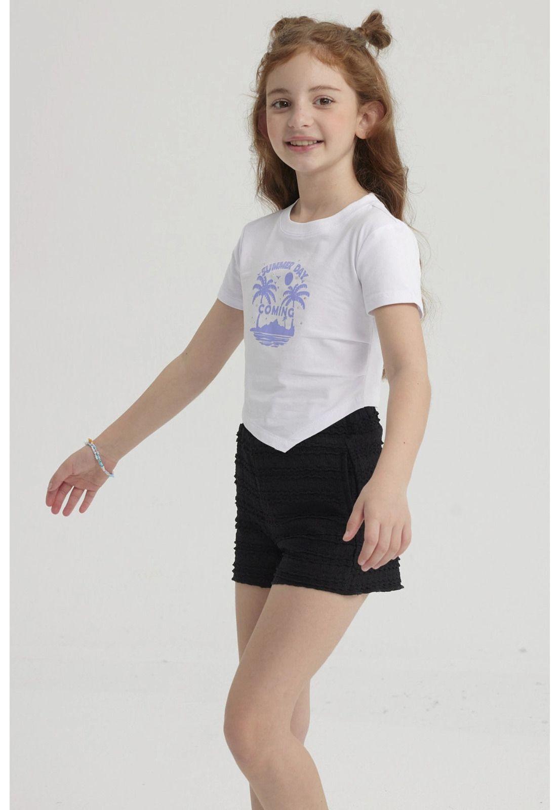 Polera Niña Print Basta Simétrica Blanco-5