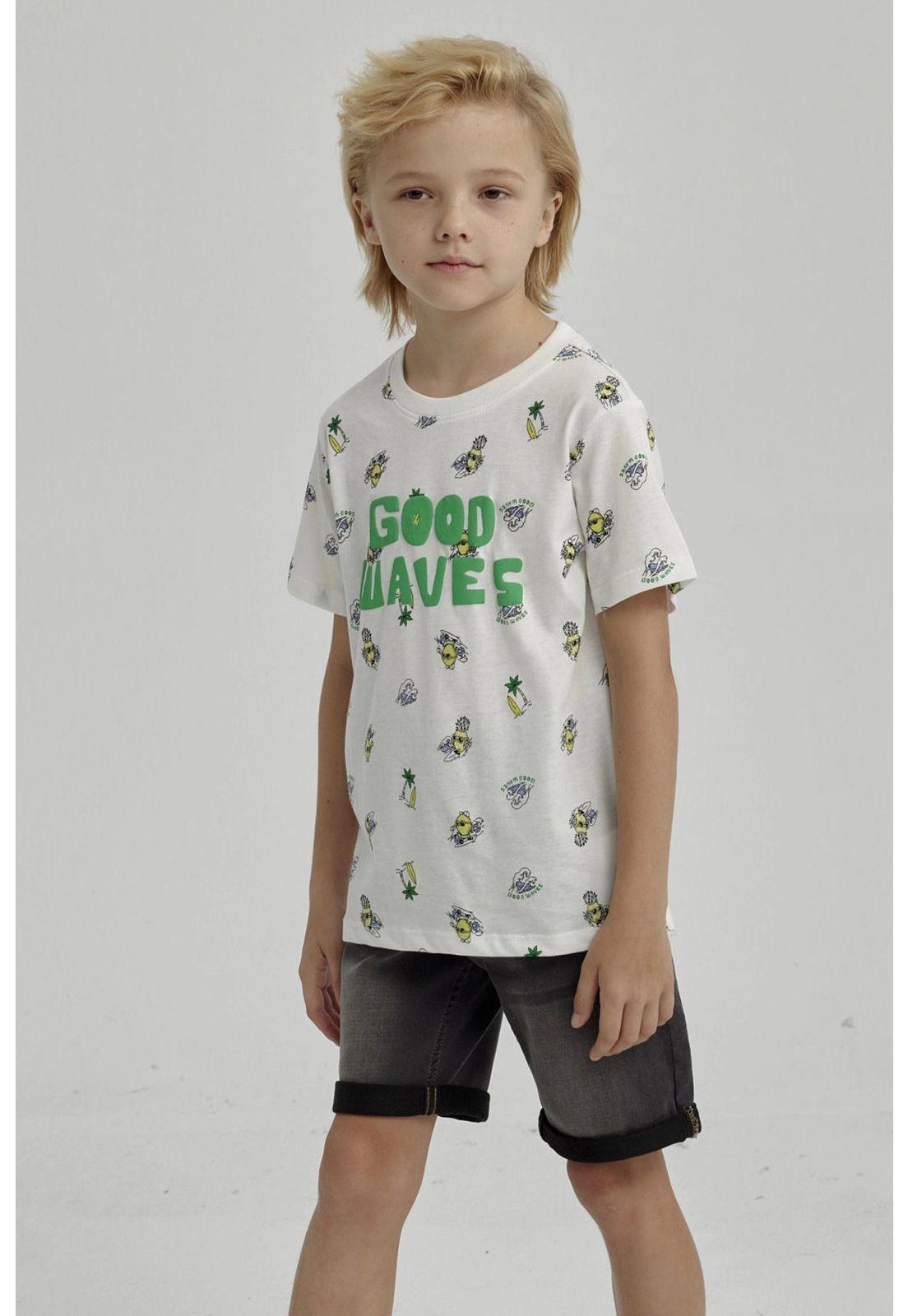 Polera Niño Mini Print Posicional Crudo-1