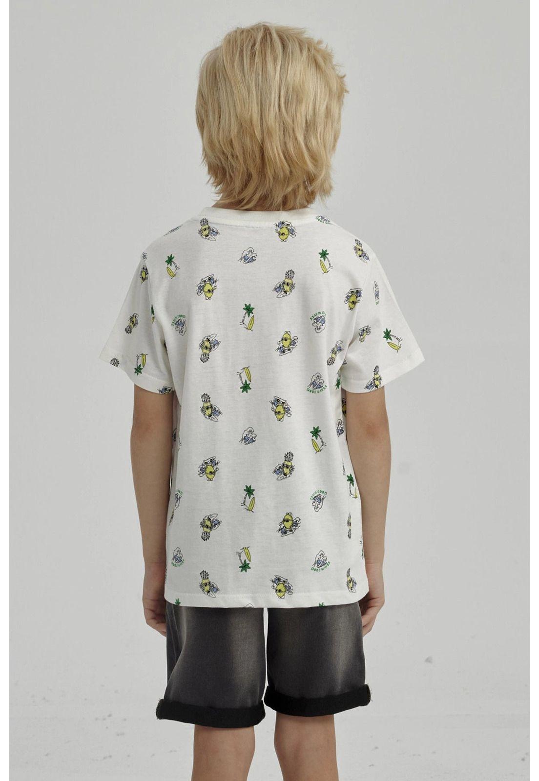 Polera Niño Mini Print Posicional Crudo-2