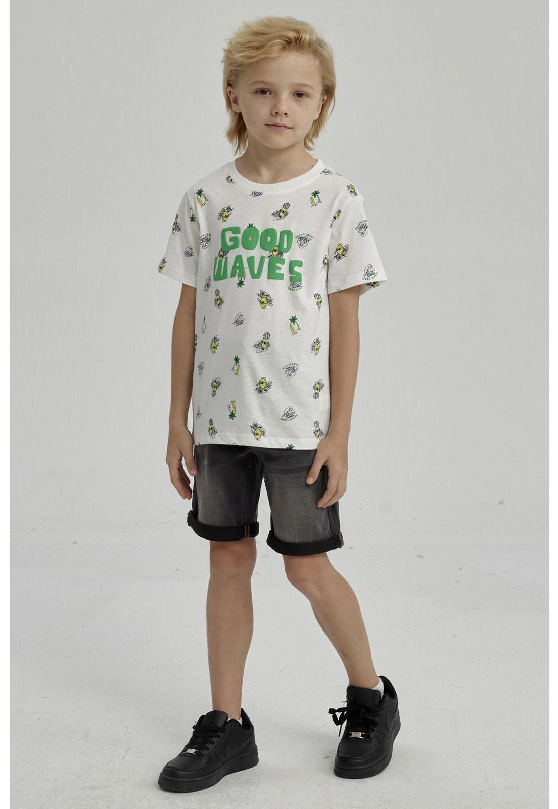 Polera Niño Mini Print Posicional Crudo-3