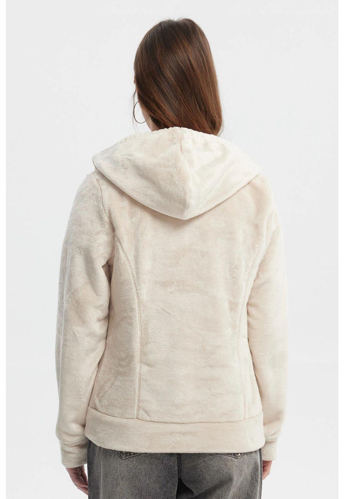 Polar Mujer Abierto Plush Beige Claro-2