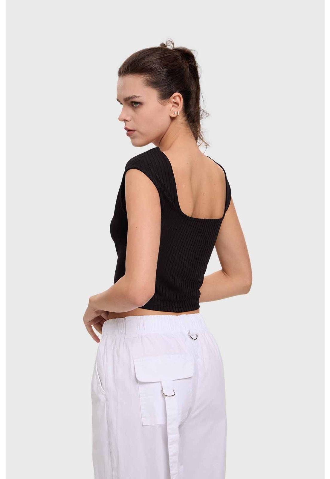 Polera Mujer Asimétrica Negro-2