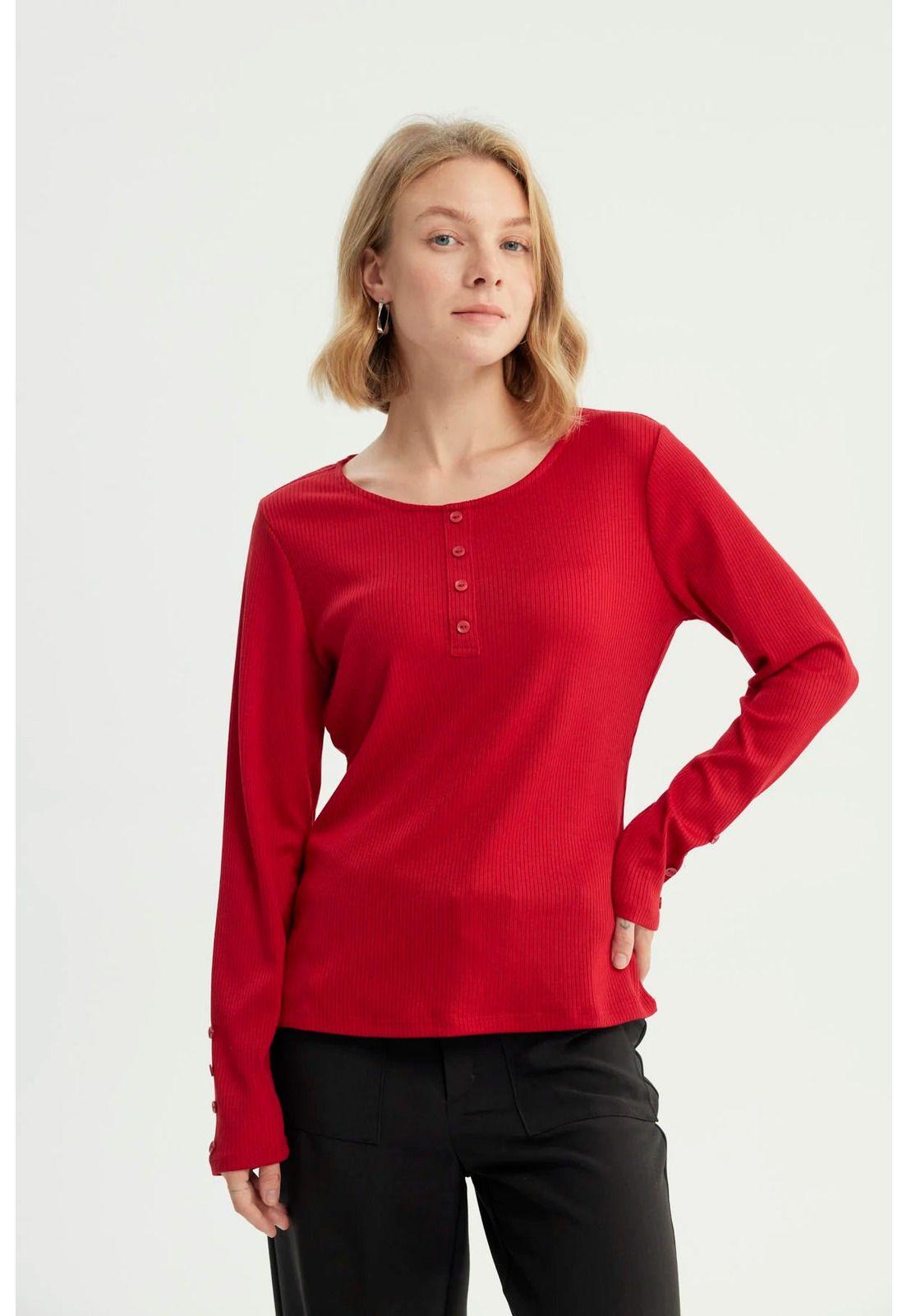 Polera Mujer Slim Rojo - Vl-0