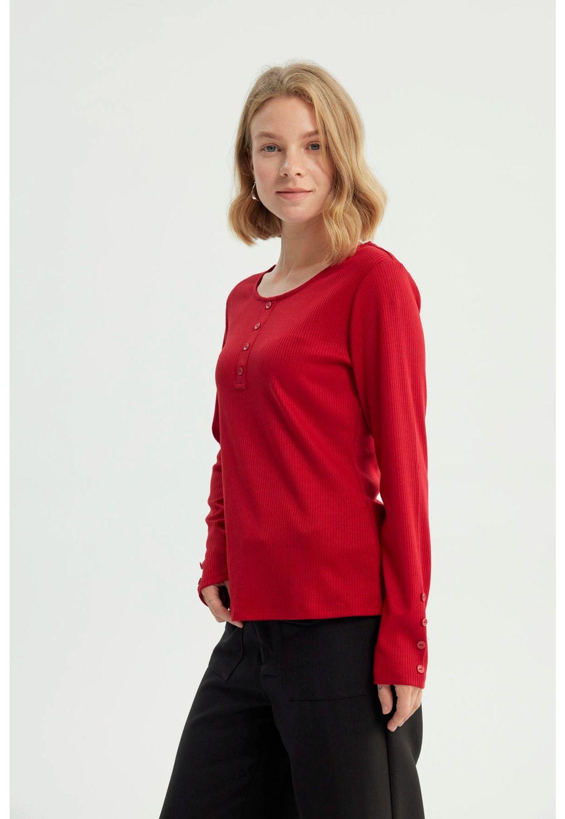 Polera Mujer Slim Rojo - Vl-1